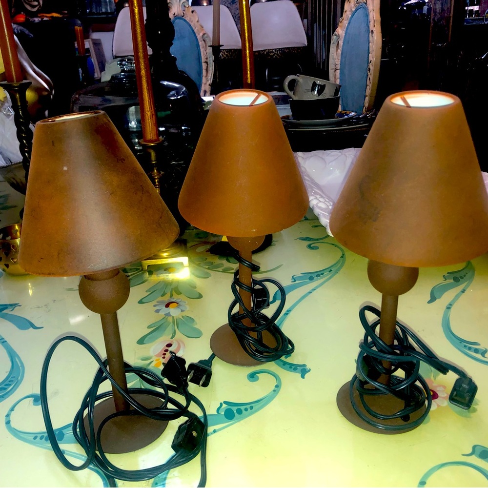 Rustic Mini Lamp Set of 3